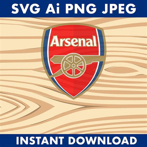 Arsenal Fc Badge Svg Ai Png Jpeg Vector Image Instant Download Etsy