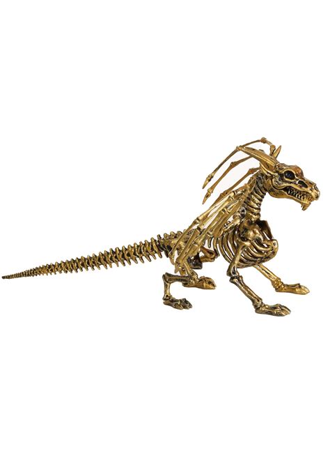 Gold 7 Inch Skeleton Dragon Decoration