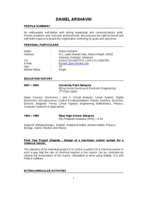 Writing a criminal justice resume can be as challenging as convincing the court to grant your client probation. Fresh Graduate Resume Sample | Electronics | Electrical ...