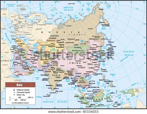 2012 Asia Political Continent Map Stock Vector Royalty Free 85156015