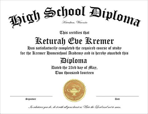 30 Free High School Diploma Template Printable Certificates