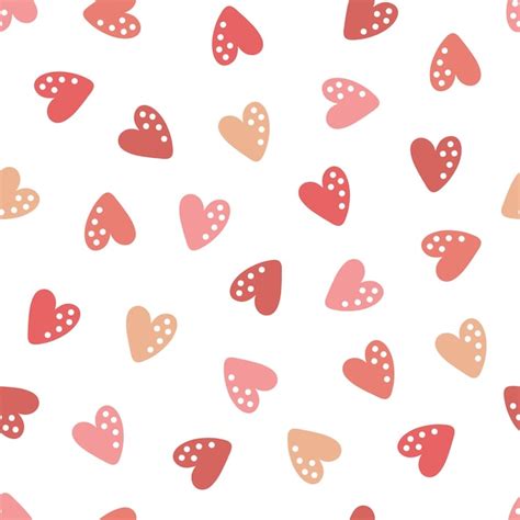 Premium Vector Seamless Pattern With Cute Colorful Hearts Valentines