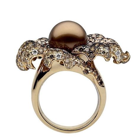 Splash Ring By Rodney Rayner A Bronze Tahitian Pearl Surrounded By