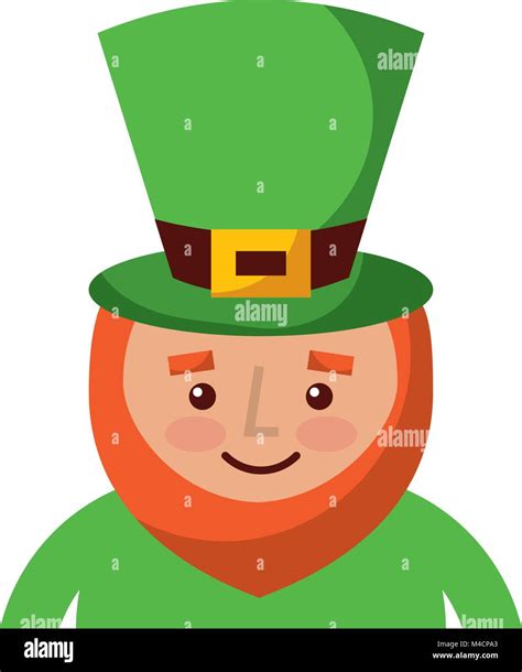 Leprechaun St Patricks Day Cartoon Character Portrait Vector