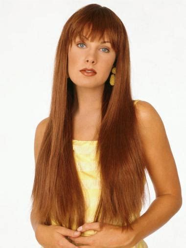 Hairstyles Auburn Straight Synthetic Long Wigs Long Red Wig False