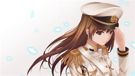 Anime Girl Military Uniform Long Hair Anime Girl