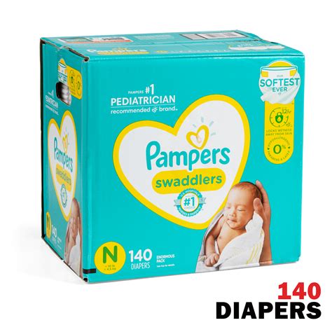 Pampers Swaddlers Diapers Enormous Pack Size N Newborn 140 Count