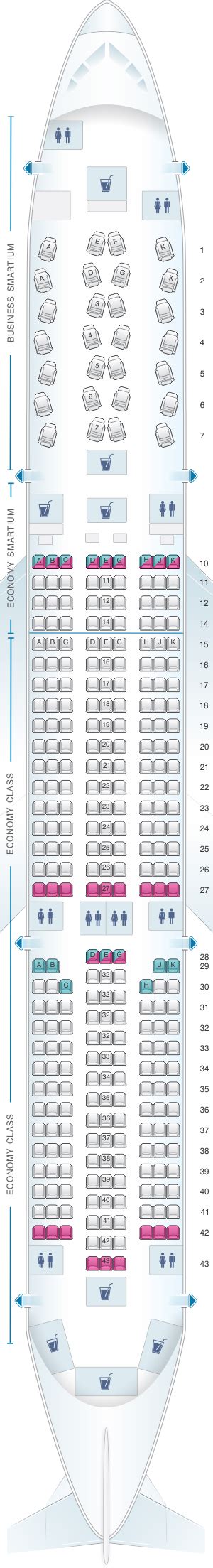 United Airbus A350 900 Seat Map
