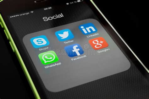 Icons Of Social Media Apps On Iphone Screen Editorial Photo Image Of