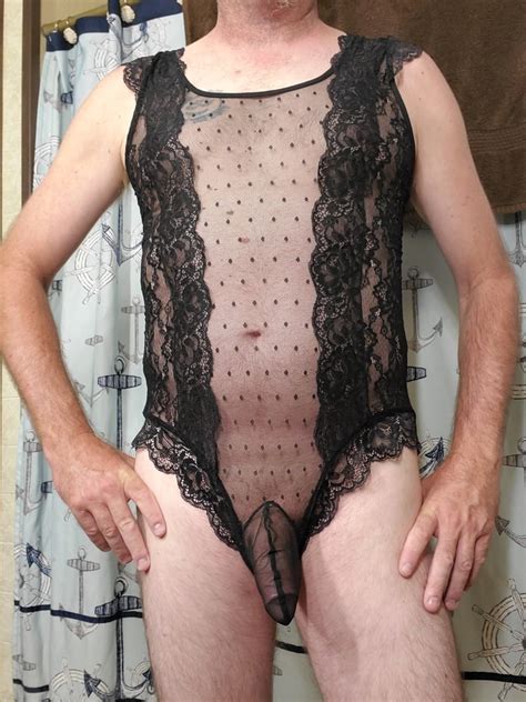 my new black lace see through crossdresser teddy porn pictures xxx photos sex images 4029066