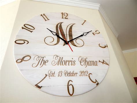Personalized Large Wall Clock Oversized Wedding Stained | Etsy
