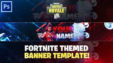 Fortnite Battle Royale Youtube Banner Template Free Photoshop Cc