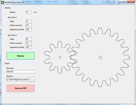 Involute Spur Gear Designer