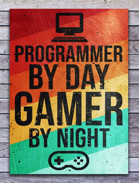 Programmer And Gamer Vintage Retro Wall Art Metal Poster Game