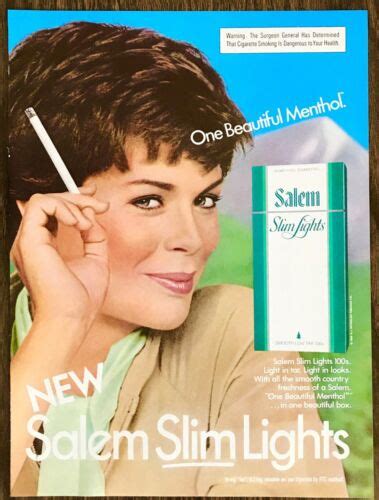1982 Salem Slim Lights Cigarettes Print Ad One Beautiful Menthol Ebay