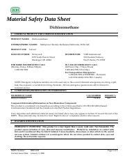 Dichloromethane Msds Not Flammable Material Safety Data Sheet
