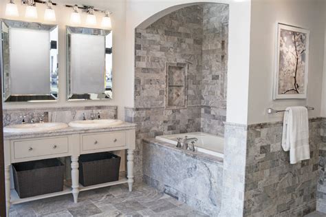 Travertine backsplash tile ideas, never get old! The Claros Silver Travertine Collection - Traditional ...