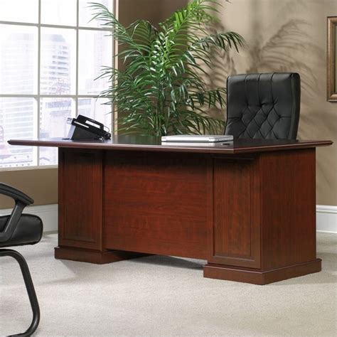 This executive office desk has three file drawers with full extension slides hold letter, legal or european size hanging files. Sauder Heritage Hill Engineered Wood Large Executive Desk ...