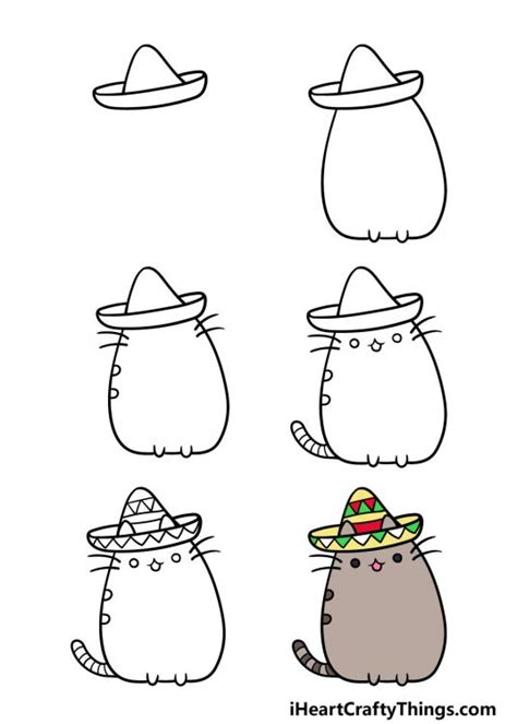 Pusheen Cat Drawing How To Draw Pusheen Cat Step By Step