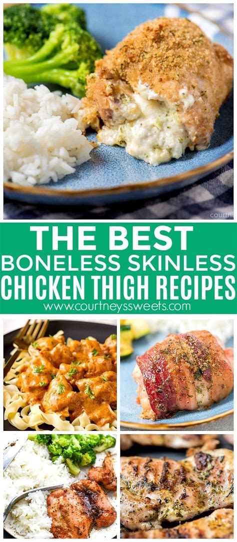 Boneless chicken thighs are inexpensive, packed with flavor, and simple to prepare—in short, the home cook's best friend. Boneless Chicken Thigh Recipes - Courtney's Sweets