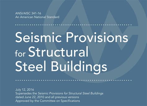 Ansi 341 16 Seismic Provisions For Structural Steel Buildings
