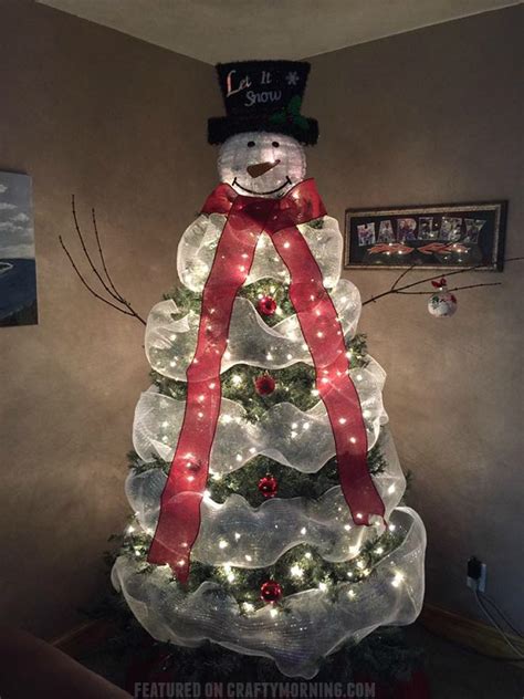 How to Make a Snowman Christmas Tree - Crafty Morning