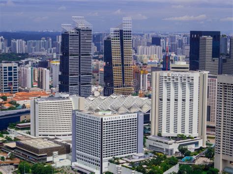 Aerial View Of Singapore Skyline Editorial Image Image Of Marina