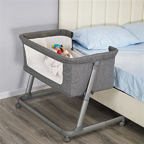 Pamo Babe Baby Bassinet Bedside Sleeper For Newborn Bed Crib With