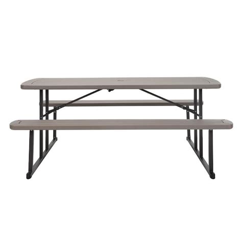 Cosco 5688 In Brown Resin Rectangle Folding Picnic Table In The Picnic