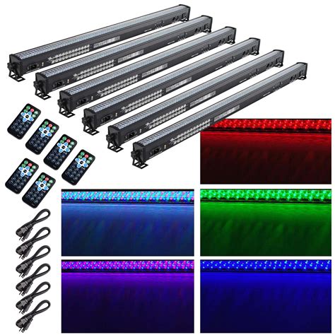 6 Packs 30w Led Wall Washer Light Bar W Remote Dmx Rgb Color Changing