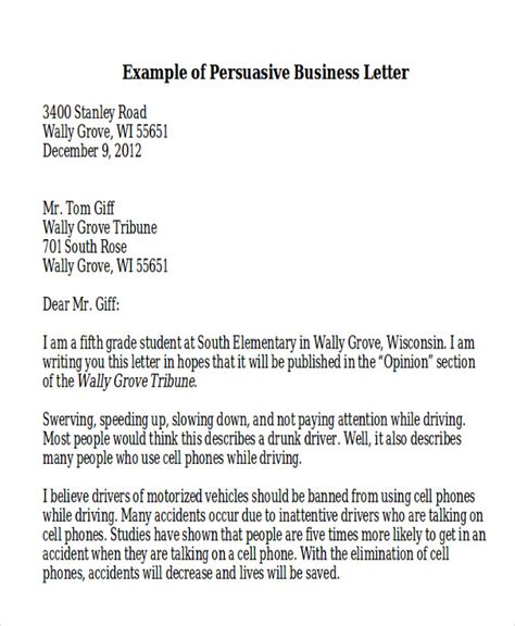 The purpose of a proposal essay is to propose an idea and provide evidence or arguments to convince readers why an idea is good or bad. FREE 7+ Sample Persuasive Business Letter Templates in MS ...