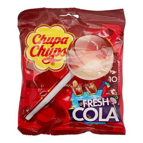 Purchase Chupa Chups Fresh Cola Flavour Lollipops 10 Pieces 120g