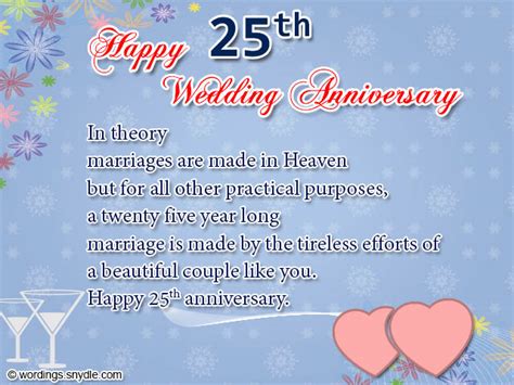 25th Wedding Anniversary Wishes For Parents