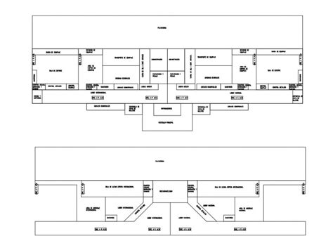 Line Plan Of Airport Terminal Building 2d View Layout File In Dwg