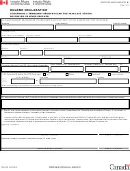 Therefore, if your green card is lost or stolen, you should take steps to replace it immediately. Form IMM5451 Download Fillable PDF or Fill Online Solemn Declaration Concerning a Permanent ...