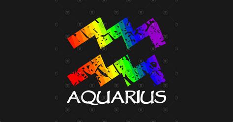 Aquarius Zodiac Symbol In Rainbow Color Gay Pride T Shirt Teepublic
