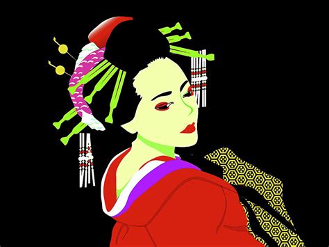Japanese Anime Geisha Girl Modern Interior Art 2 Digital Art By