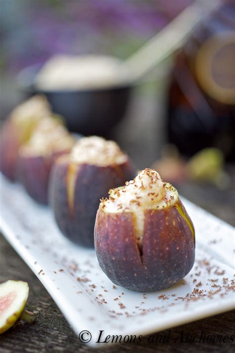 Figs are stuffed with a creamy, rich mascarpone cheese and cognac mixture, then rolled in toasted hazelnuts. Stuffed Fresh Figs Recipe | Lemons and Anchovies
