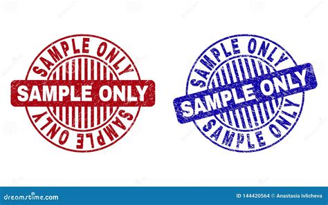 Grunge Sample Only Scratched Round Stamp Seals Stock Vector