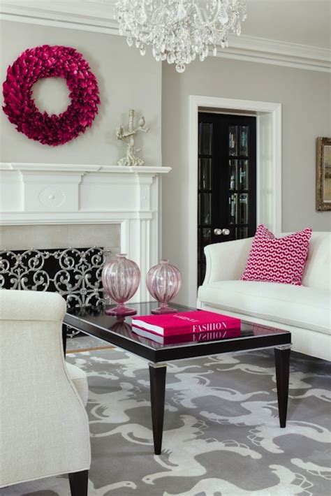 Gray And Pink Living Room Contemporary Living Room Benjamin Moore