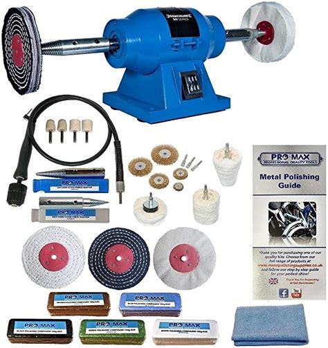 Silverline 6 150w Bench Grinder Polisher With Pro Max 4 Deluxe Metal