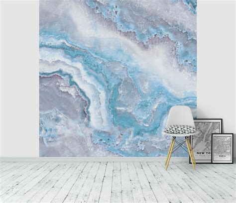 Blue Mermaid Ocean Marble Wallpaper From Blue And Gold