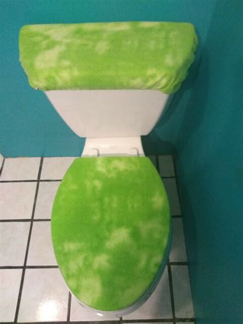 Light Green Marbled Fleece Toilet Seat Cover Set Clearance 650 Ebay