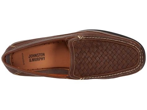 Johnston And Murphy Leather Locklin Woven Venetian In Tan Brown For Men