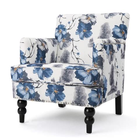 We operate a 5000 square foot showroom along with a. Noble House Rayna Floral Print Fabric Club Chair | Club ...