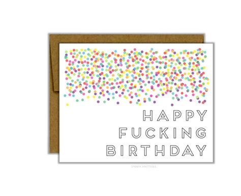 Happy Fcking Birthday Single Card Friendship Card Birthday Greeting