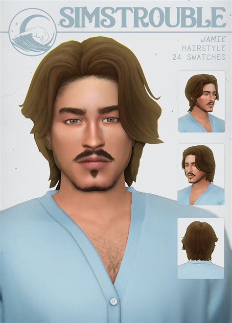 Jamie By Simstrouble Simstrouble On Patreon Sims 4 Hair Male Sims