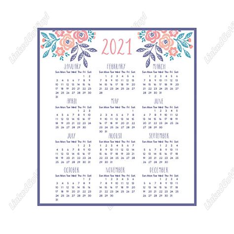 Apart from indicating the upcoming holidays and significant observances, it also helps us prioritise our meetings, important project submissions, dinner dates, anniversaries and much. Design Free 2021 Mini Calendar Printable SVG Files | LinkedGo Vinyl
