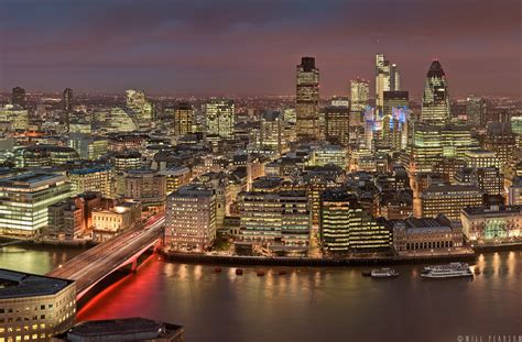 Shard View At Night Panorama Will Pearson Panoramic Photographer London