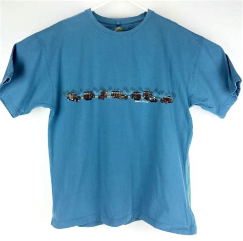 Newport Blue Mens Classic Old Woodie Cruise Cars T Shirt Size Xlarge